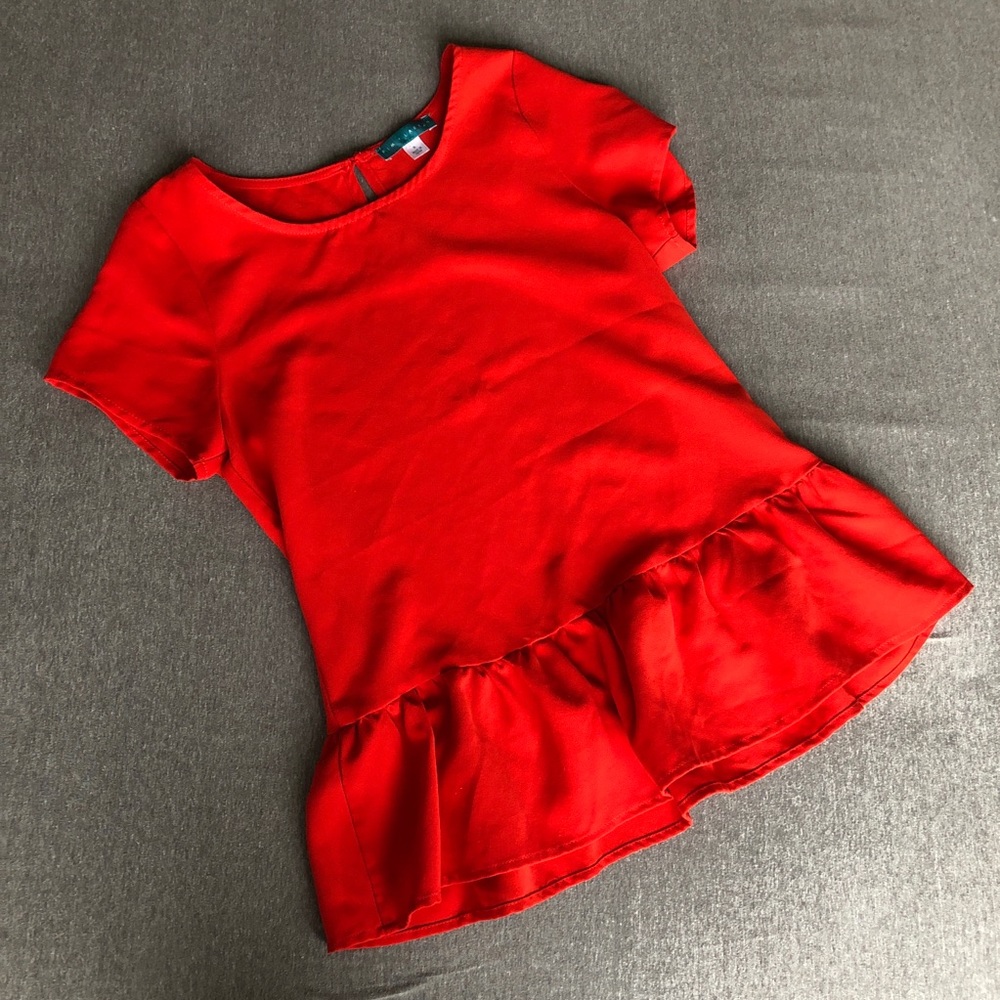 Pim + Larkin red peplum top